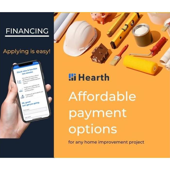 A hand holds a phone and reads affordable payment options